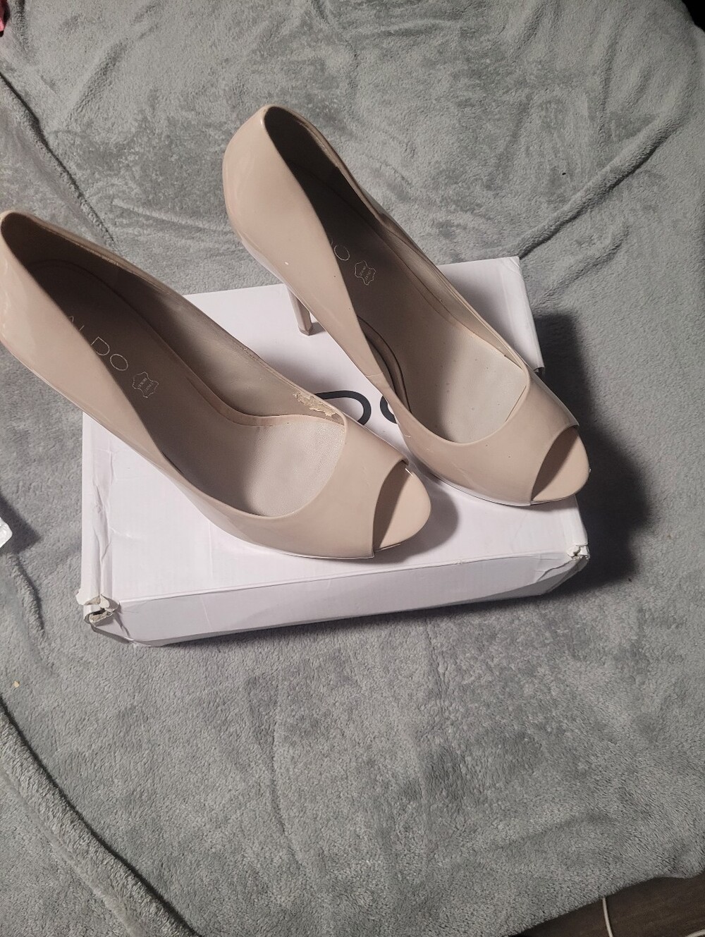 Aldo Cream Peep-Toe Stiletto Heels